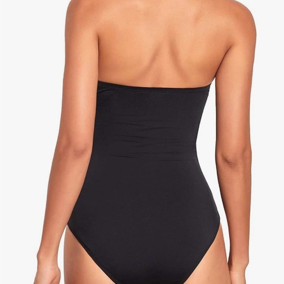 Women Tummy Control One Piece Swimsuits Strapless Bandeau Bathing Suits Slimming - Picture 2 of 4